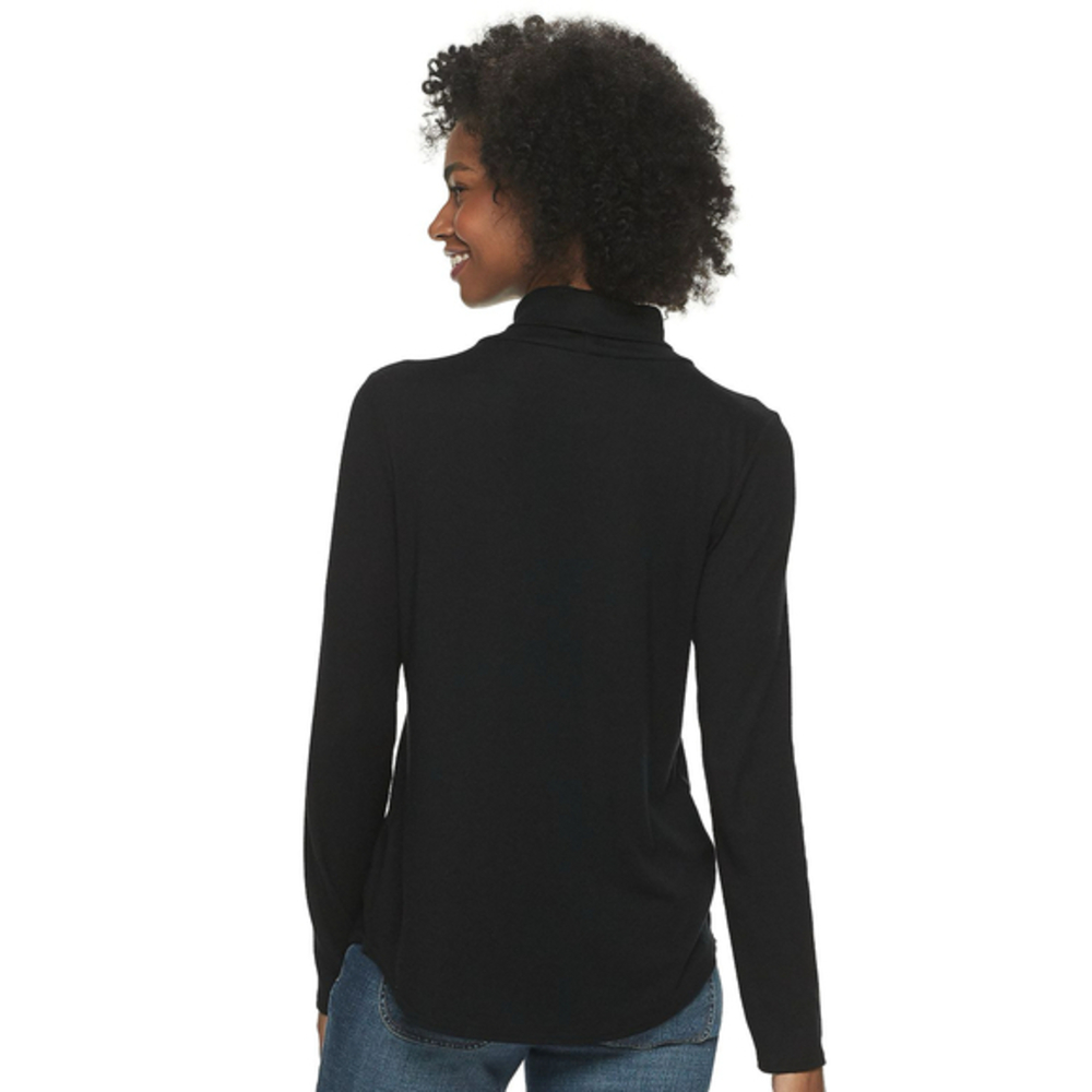 Women's Sonoma Goods For Life Everyday Turtleneck Classic Black Size XL